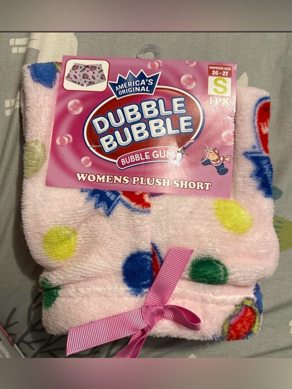 Dubble Bubble✨🌸💙🩷 Womens Plush Short - Pink Polka Dot